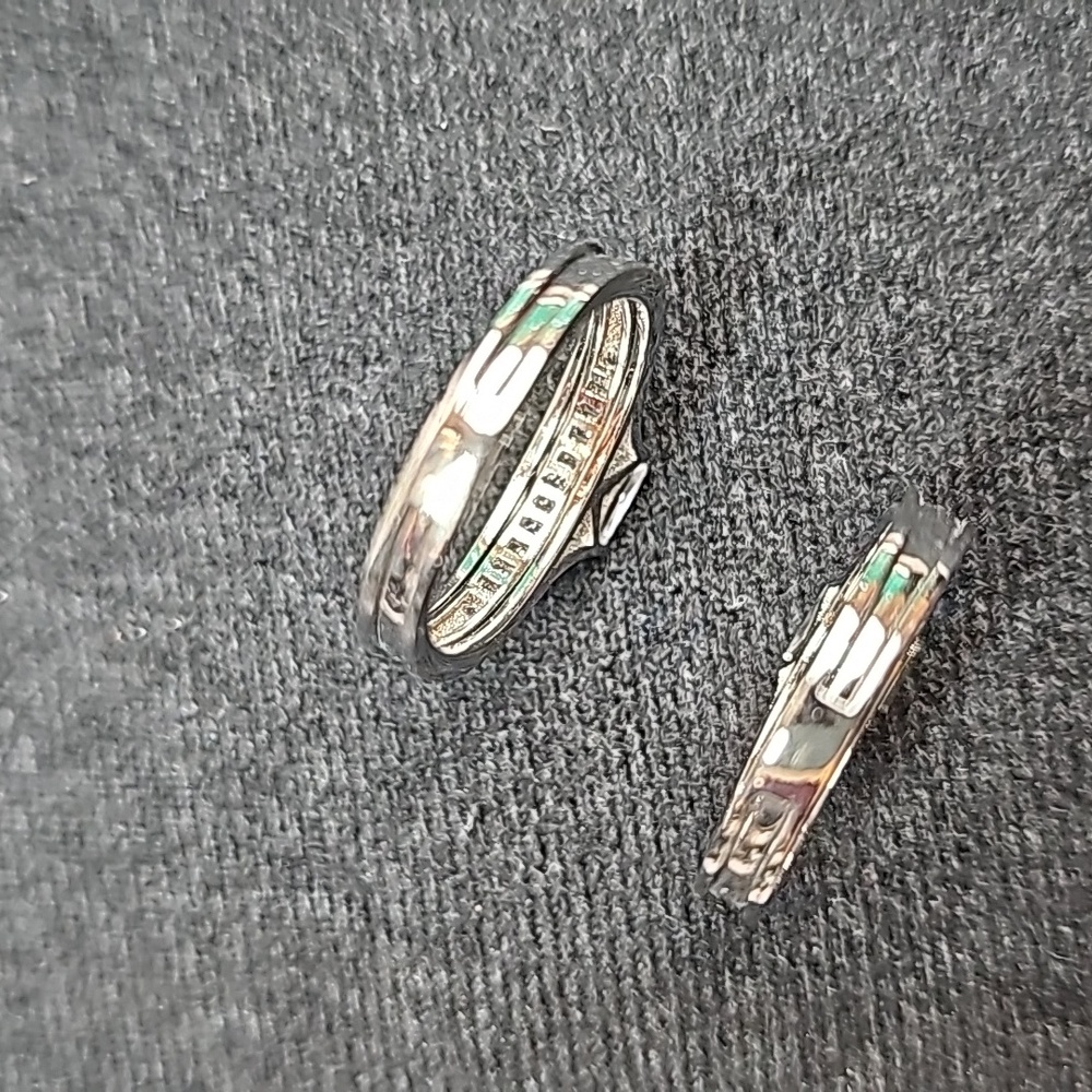 10KT WHITE GOLD PLATED PINCESS CUT WATERFALL RING - Picture 7 of 10